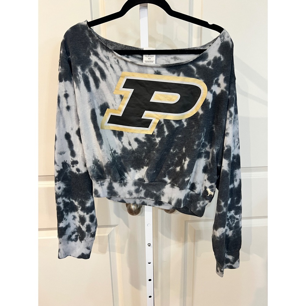 Victoria's Secret PINK Purdue Boilermakers Tie Dye Cropped Sweatshirt Medium